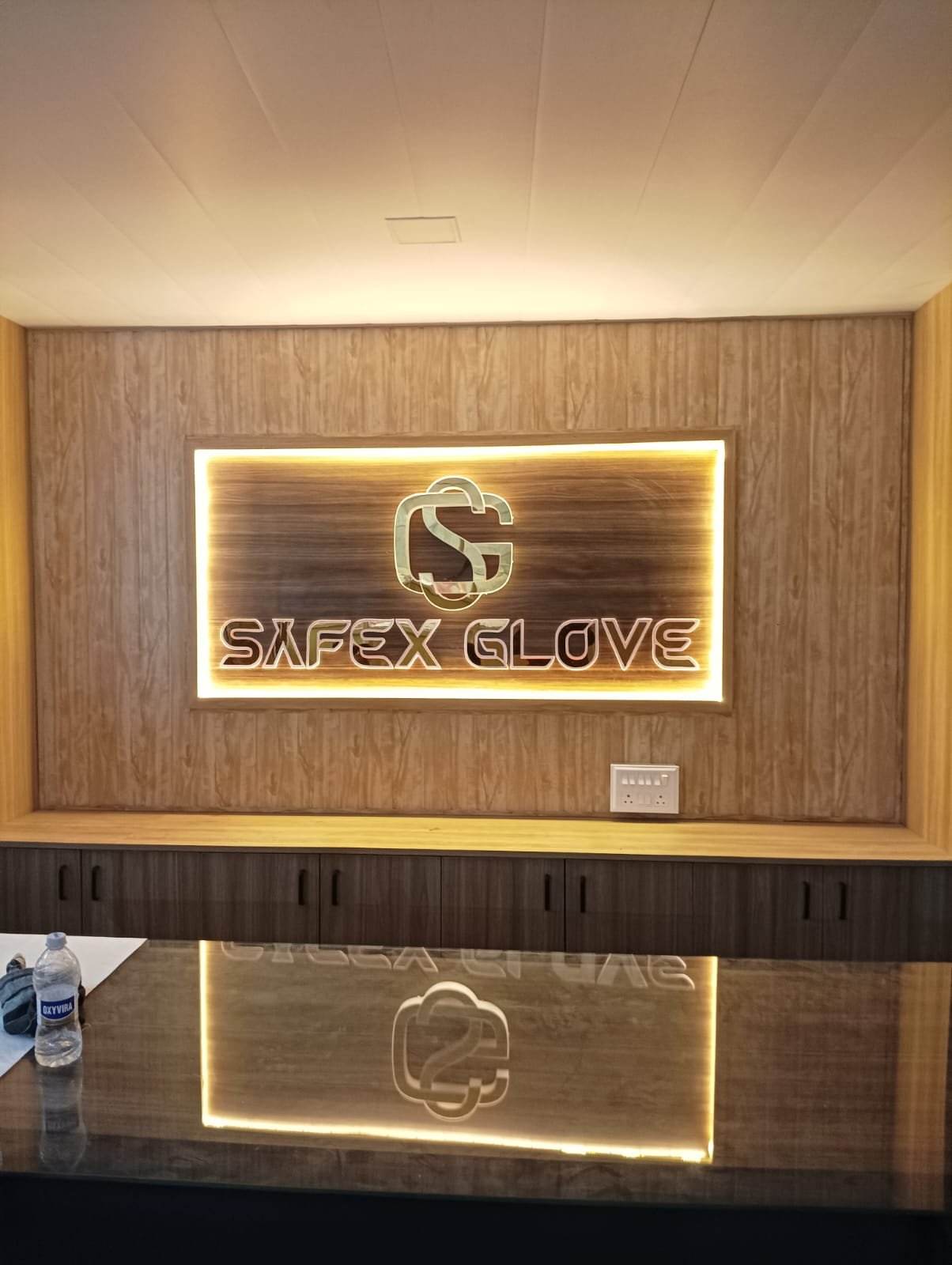 Office Reception Branding with Backlit Signage